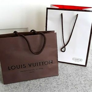 Louis Vuitton and Coach paper shopping bags